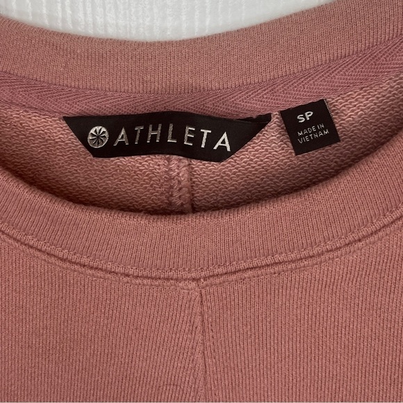 Athleta Embrace Tie Waist Short Sleeve Sweatshirt Dress - Picture 4 of 8